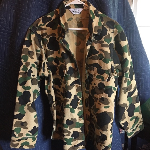 Mens Woolrich Camo Flannel Shirt Xl 